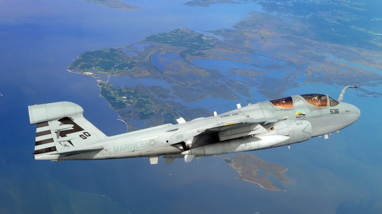 EA-6B Prowler flying high in the sky