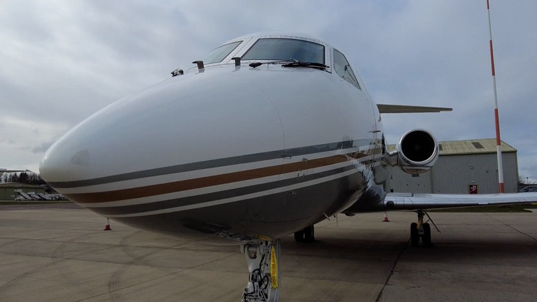 parked Gulfstream jet