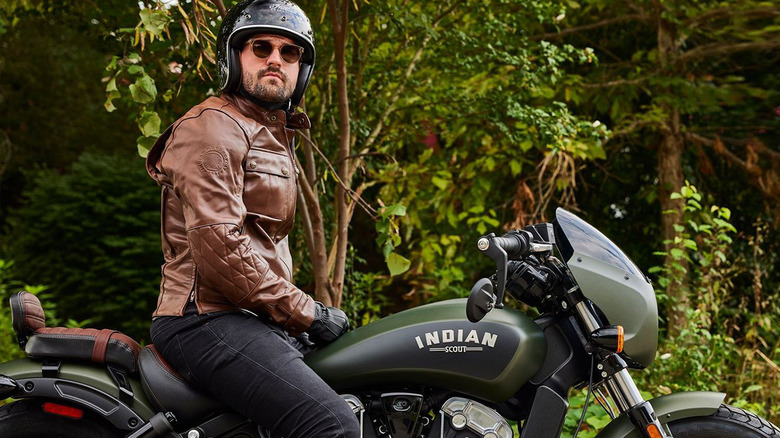 Man on Indian Scout Bobber