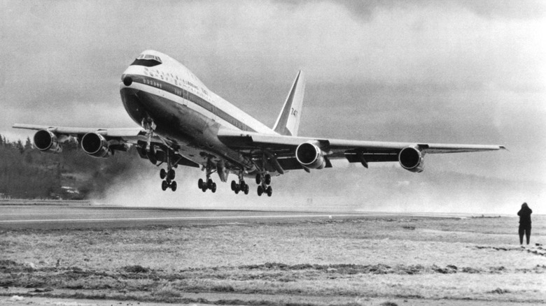 The Boeing 747 taking for the first time.