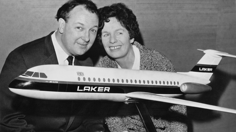 Couple with BAC One-Eleven model