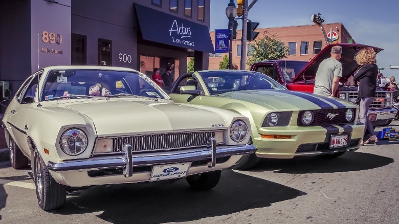 Ford Pinto next to S197 Mustang