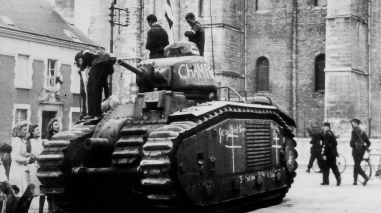 French partisans on recaptured Char B1 bis