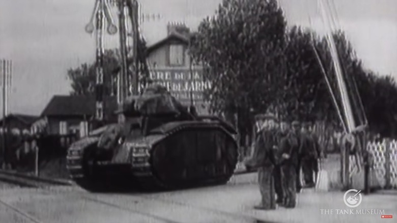 Char B1 driving on street