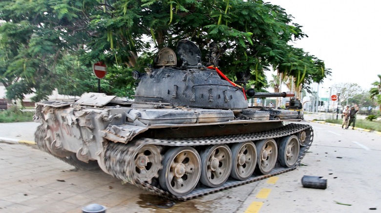 a Libyan T-55