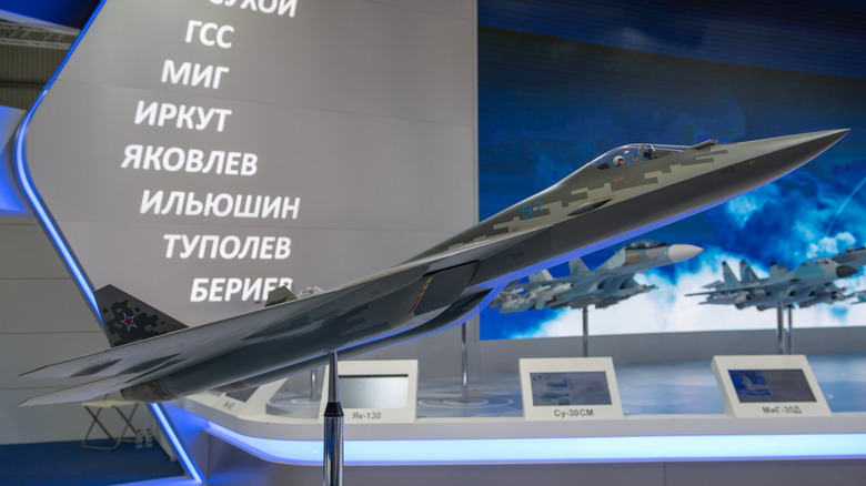 Sukhoi Su-57 concept on display