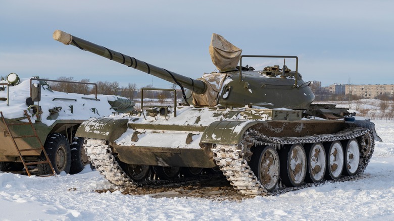 T-55 tank in the snow