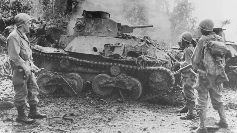 destroyed Type 95 tank