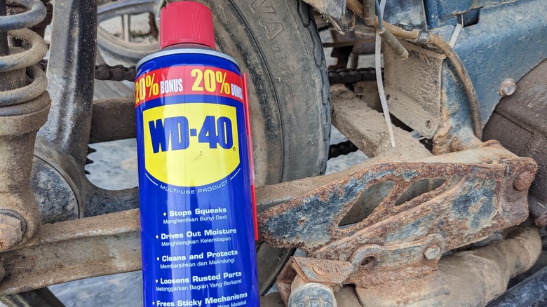 WD-40 and rusted car parts