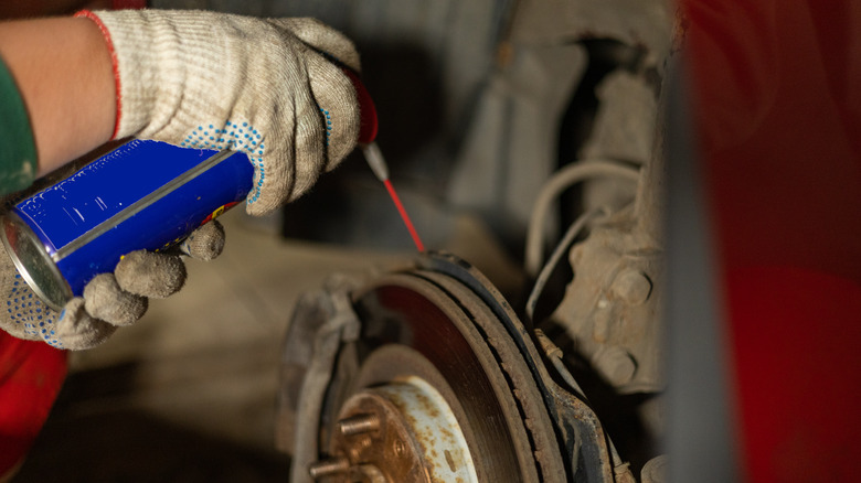 WD-40 used on rusted car parts