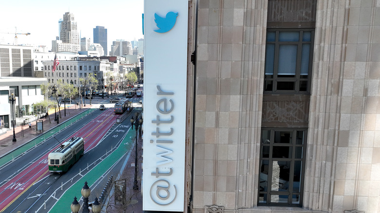 View of Twitter building.