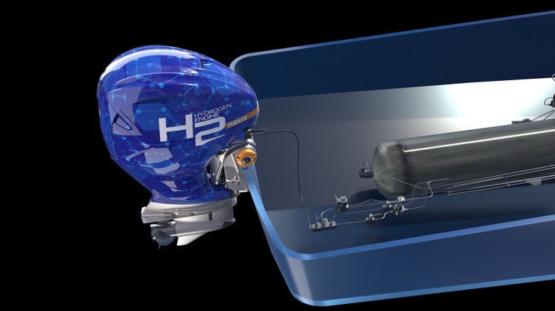 Illustration of Yamaha's H2 Hydrogen outboard