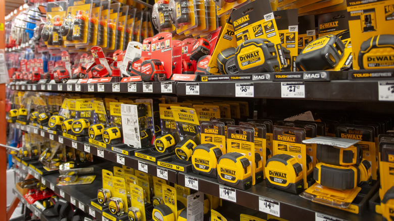 DeWalt measuring tape on store shelves