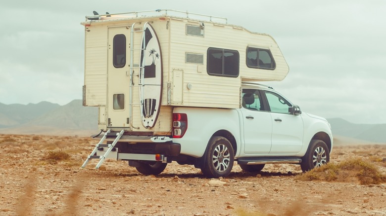 Pickup truck with a camper