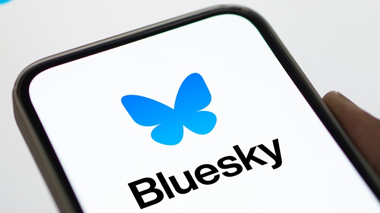 Bluesky logo on smartphone