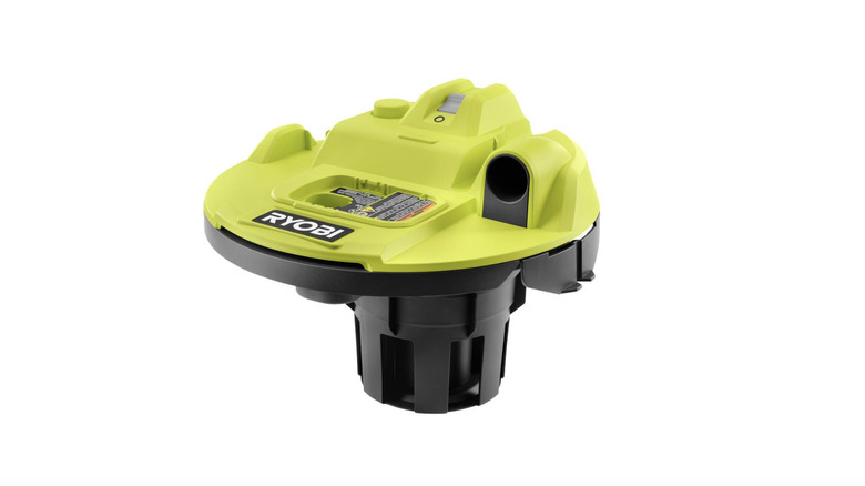 Top of Ryobi's bucket vacuum