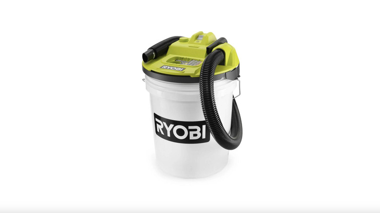 Ryobi's bucket vacuum with integrated storage