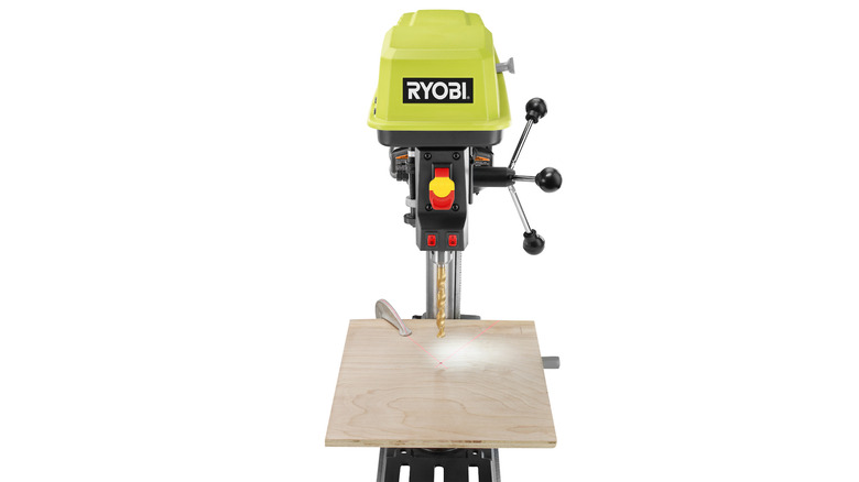 Ryobi 10-inch drill press Exactline laser alignment system