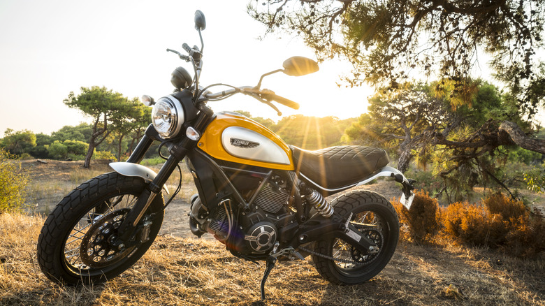 Ducati Scrambler outside