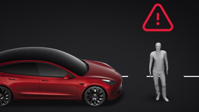 Tesla Forward Collision Warning Icon and demo image