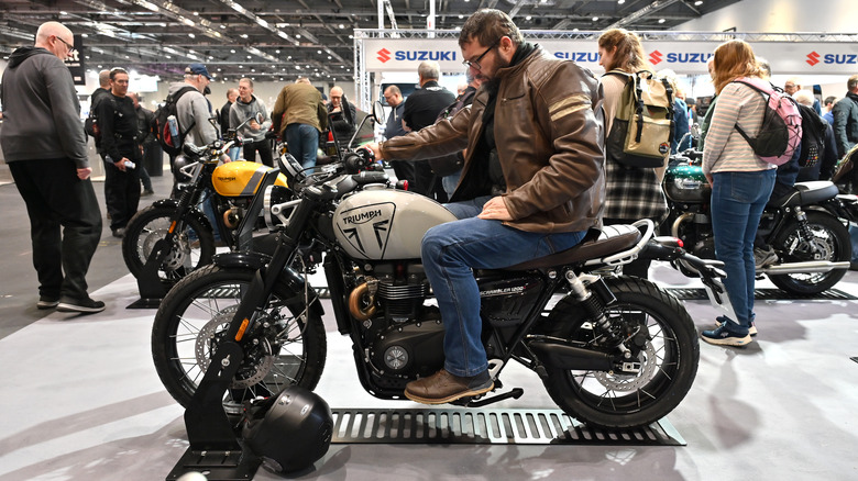 2024 Triumph Scrambers at show