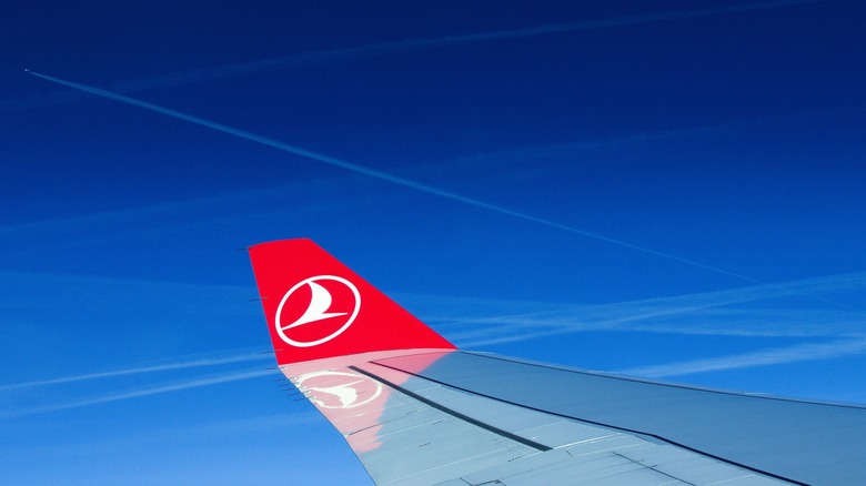 Turkish airlines plane wing