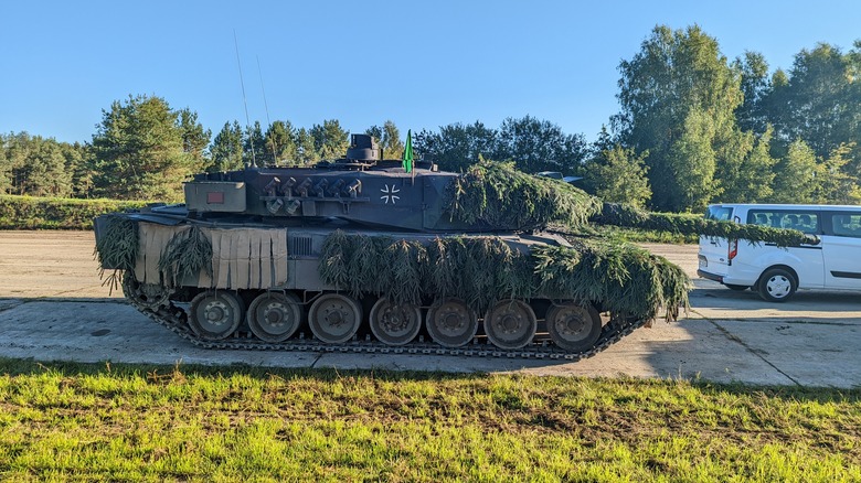 leopard 2 on the road