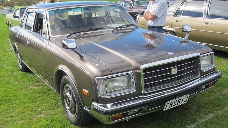 1984 Toyota Century parked in grass at car show