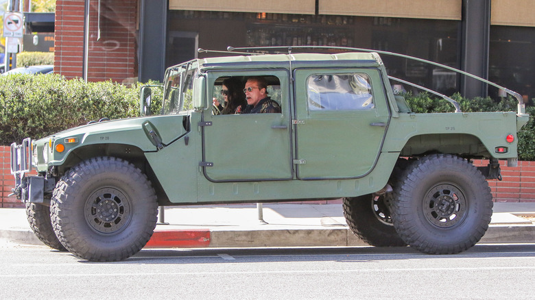 Arnie in a Humvee