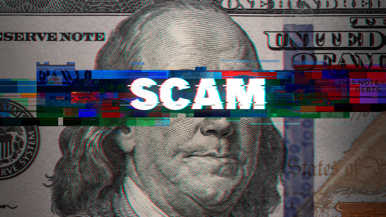 $100 bill scam illustration