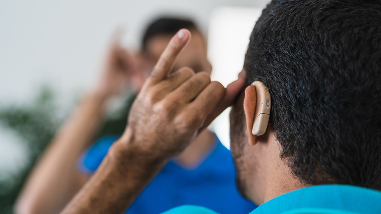 Man with hearing aid