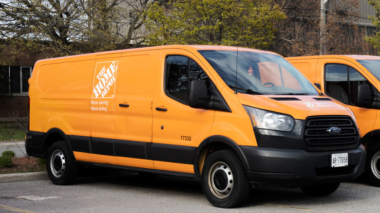 Home Depot rental van parked