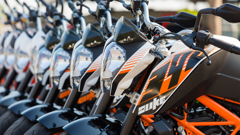 KTM Dukes parked on lot