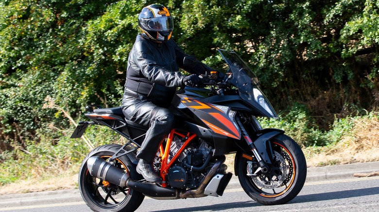 Person riding KTM Duke