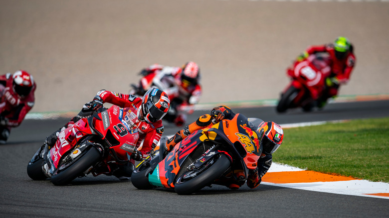 Racer riding KTM motorcycle