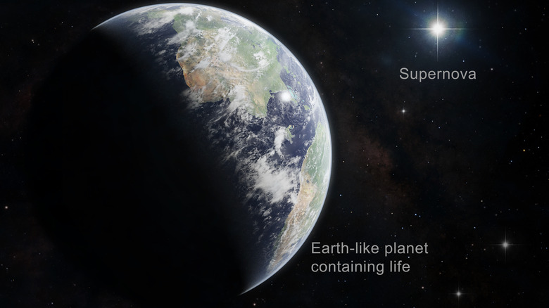 Supernova and earth-like planet 