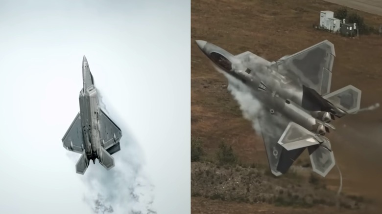 F-22 Climbing And Banking