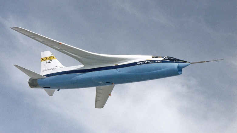 TF-8A supercritical wing demonstrator in flight