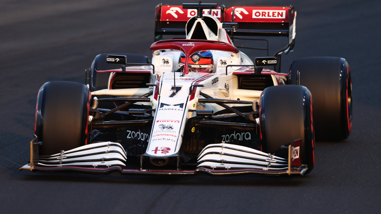 Kimi Raikkonen driving No. 7 Alfa Romeo at 2021 Saudi Arabia F1 Grand Prix