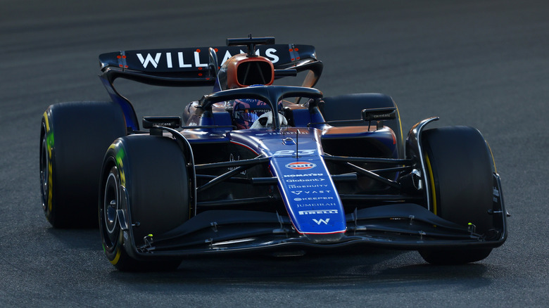 Alex Albon driving No. 23 WIlliams car at 2024 Abu Dhabi F1 Grand Prix