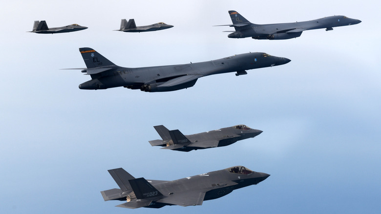 F-22 Raptor, F-35 Lightning, B-1 Lancer