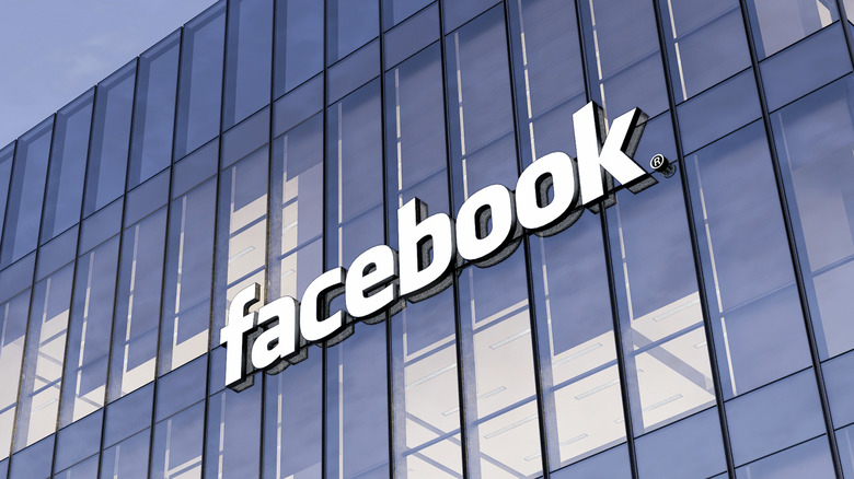 Facebook logo on building