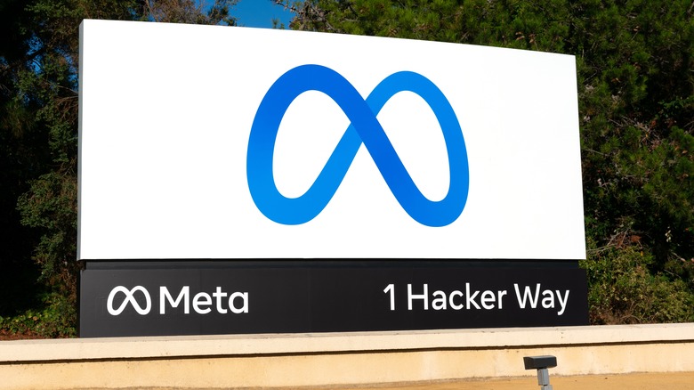 Meta headquarters sign outdoors