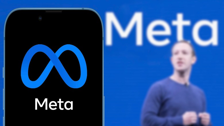 Mark Zuckerberg and Meta logo