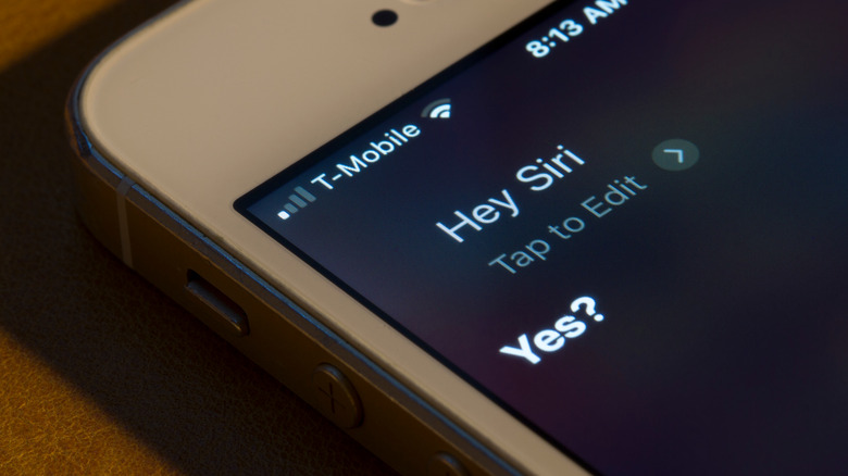 Siri conversation on iPhone screen