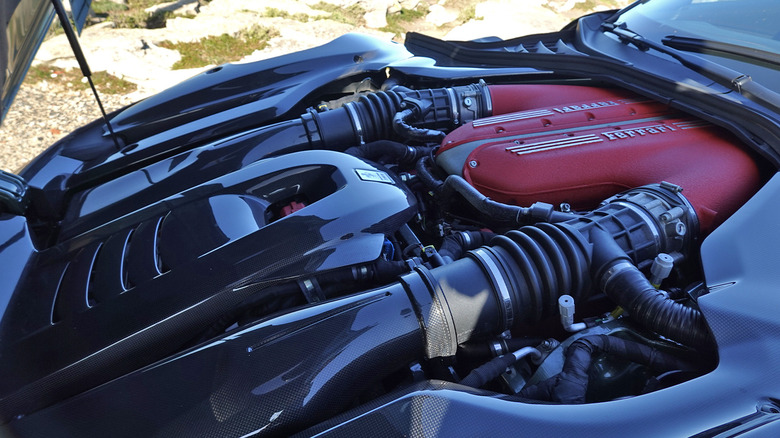 2025 Ferrari 12Cilindri Spider engine bay detail