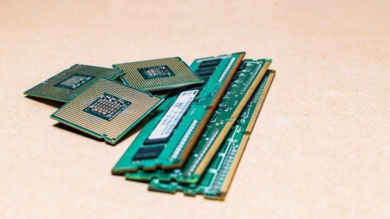 computer RAM and CPU modules