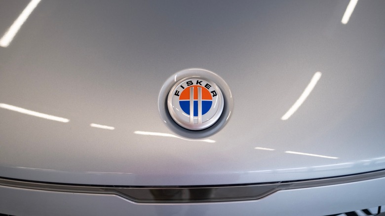 Fisker brand insignia on its car.