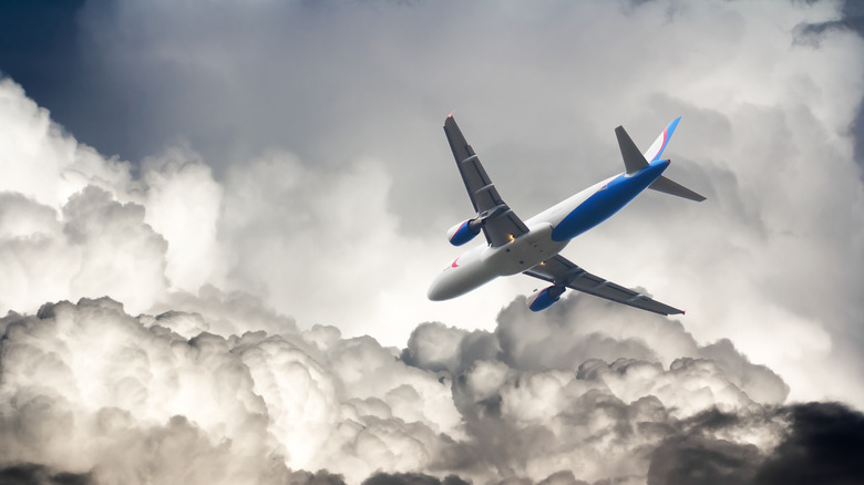 Aircraft flying into clouds