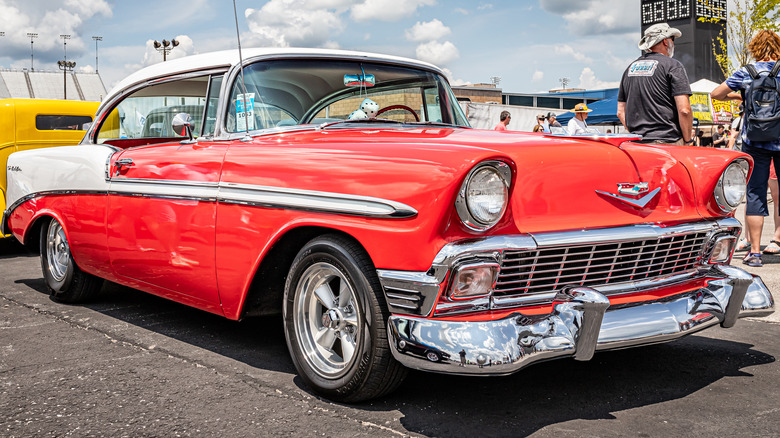 Red tri-five Chevrolet 